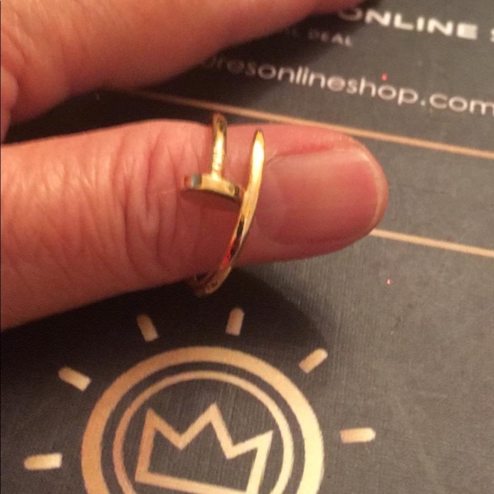 18k Real Gold Nail Ring size 6/7/ 7.5